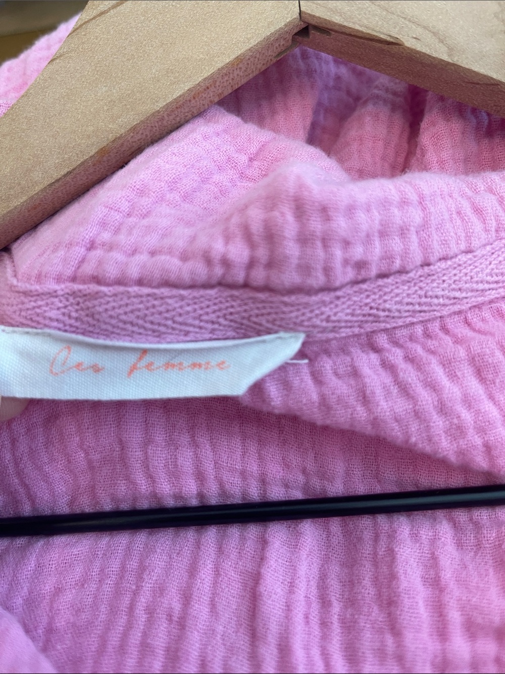 Ces Femme Pink Gauze Peasant Tunic Top - Picture 5 of 5